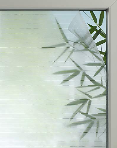 GARDINIA Statische Fensterfolie Line 25, Selbsthaftend, Blickschutz, Lichtdurchlässig, Haftet statisch ohne Kleber, 67,5 x 150 cm, Linien-Optik, Halbtransparent von Gardinia
