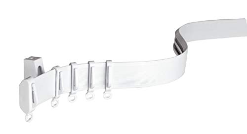 Gardinia Vorhangschienen-Set Flexline, Vorhangschiene, 12 Träger für Decken- oder Wandmontage, 4 Endkappen und 36 Gleiter, 350 cm, Weiß von Gardinia