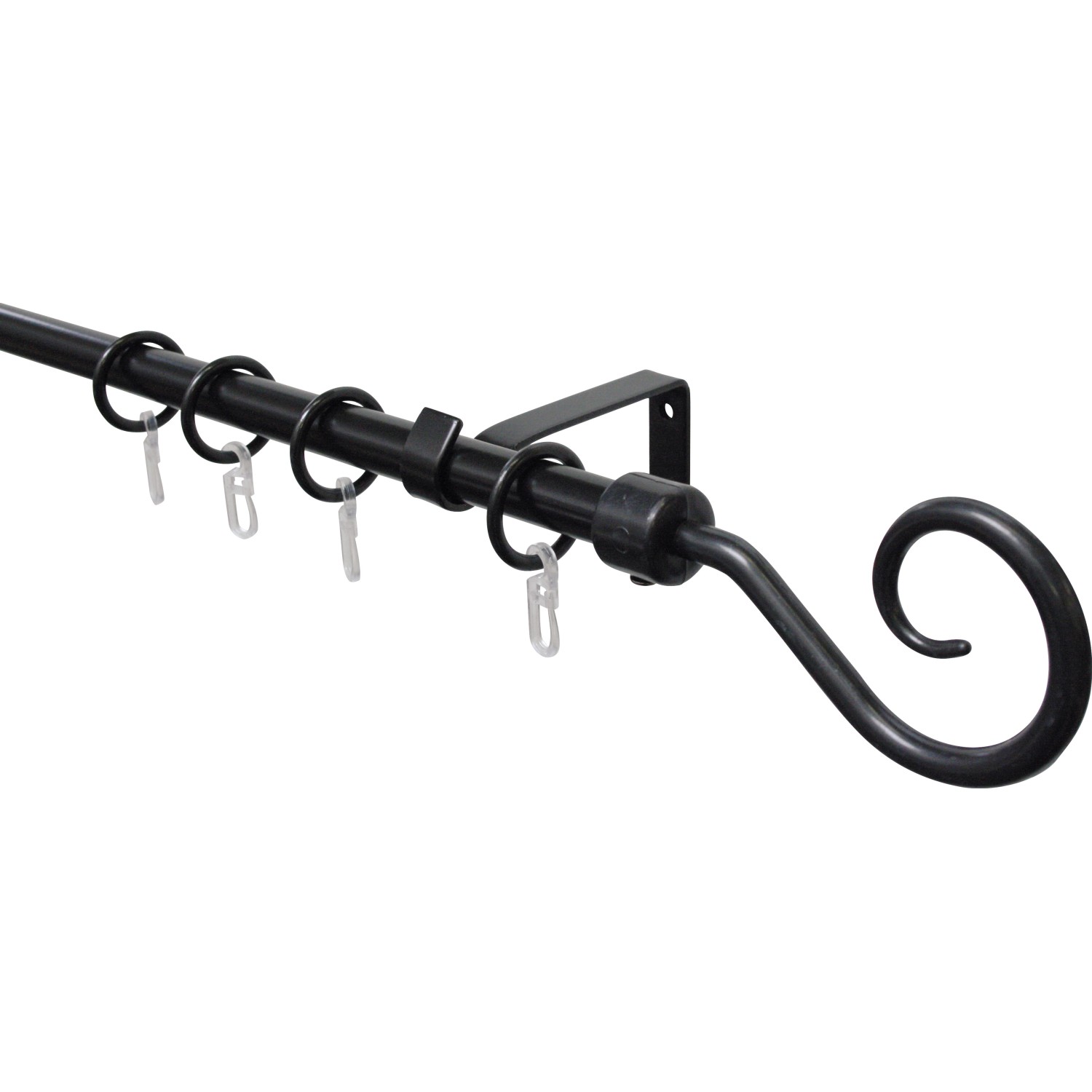 Komplettstilgarnitur Hook Ø 13/16 mm Schwarz 130 cm - 240 cm von GARDINIA