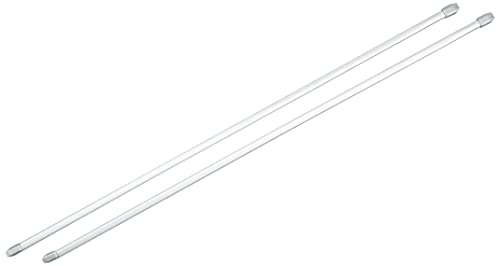 GARDINIA Vitragestange flachoval, Ausziehbar, Gardinenstange ohne Bohren und Schrauben, Metall/Kunststoff, Silber-Matt, 60-100 cm, 2 Stück von Gardinia