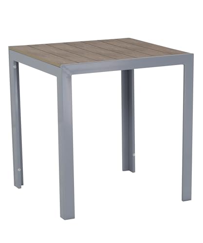Gardissimo Aluminium Gartentisch Alma 70x70 Silber mit Nonwood Tischplatte, absolut wetterfest von Gardissimo