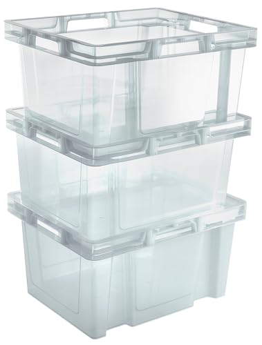 Gardissimo 3 er Set Aufbewahrungsbox 26 Liter, Kunststoff Boxen Stapelboxen Euroboxen Plastik, MADE IN GERMANY besonders hohe Tragkaft von Gardissimo