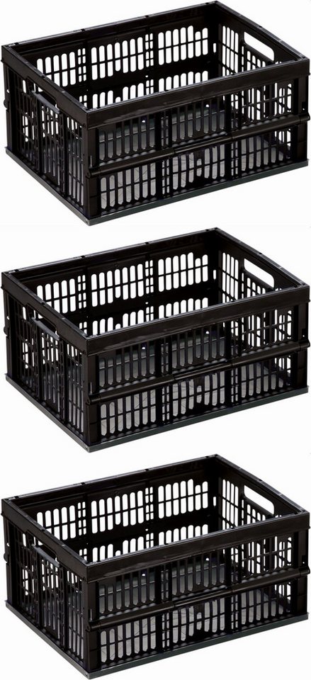 Gardissimo Faltbox 3 er set 32 Liter Klappbox Klappkorb Box klappbar faltbar Einkaufskorb (Spar-Set, 3 St., 3er-Set), platzsparend klappbar von Gardissimo