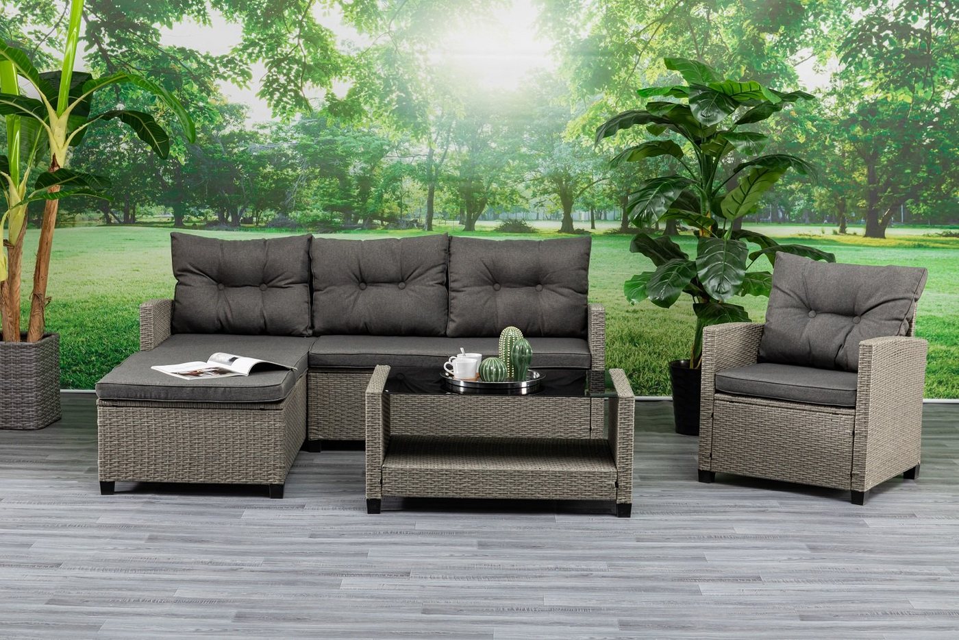 Gardissimo Gartenlounge-Set Turin Lounge / Polyrattan / Gartenmöbelset / Outdoor / Möbel, UV-beständig von Gardissimo