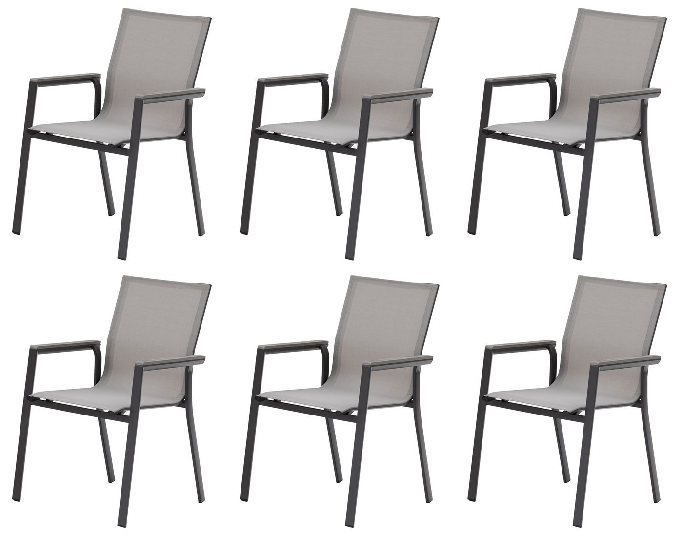 Gardissimo Gartenstuhl 6er Set Stapelstuhl Aluminium Nonwood Stapelsessel Catania anthrazit, wetterfest, rostfrei, 120 kg belastbar Gardissimo Gartenstuhl 6er Set Stapelstuhl Aluminium Nonwood Stapelsessel Catania anthrazit, wetterfest, rostfrei, 120 kg belastbar von Gardissimo