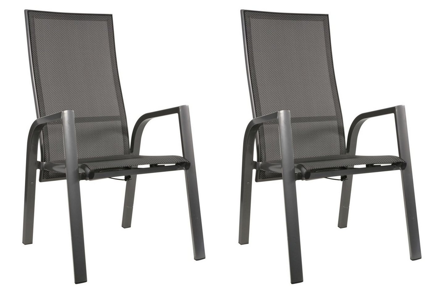 Gardissimo Gartenstuhl Bern Move Stapelstuhl Aluminium mit Textilenem Outdoor-Gewebe (Spar-Set, 2 St), mit stufenlos verstellbarer Rückenlehne / stapelbar / 120 kg Tragkraft von Gardissimo