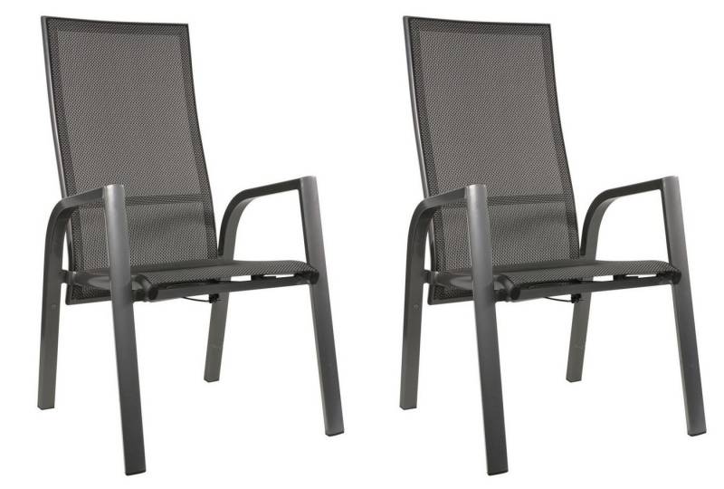 Gardissimo Gartenstuhl Bern Move Stapelstuhl Aluminium mit Textilenem Outdoor-Gewebe (Spar-Set, 2 St), mit stufenlos verstellbarer Rückenlehne / stapelbar / 120 kg Tragkraft von Gardissimo