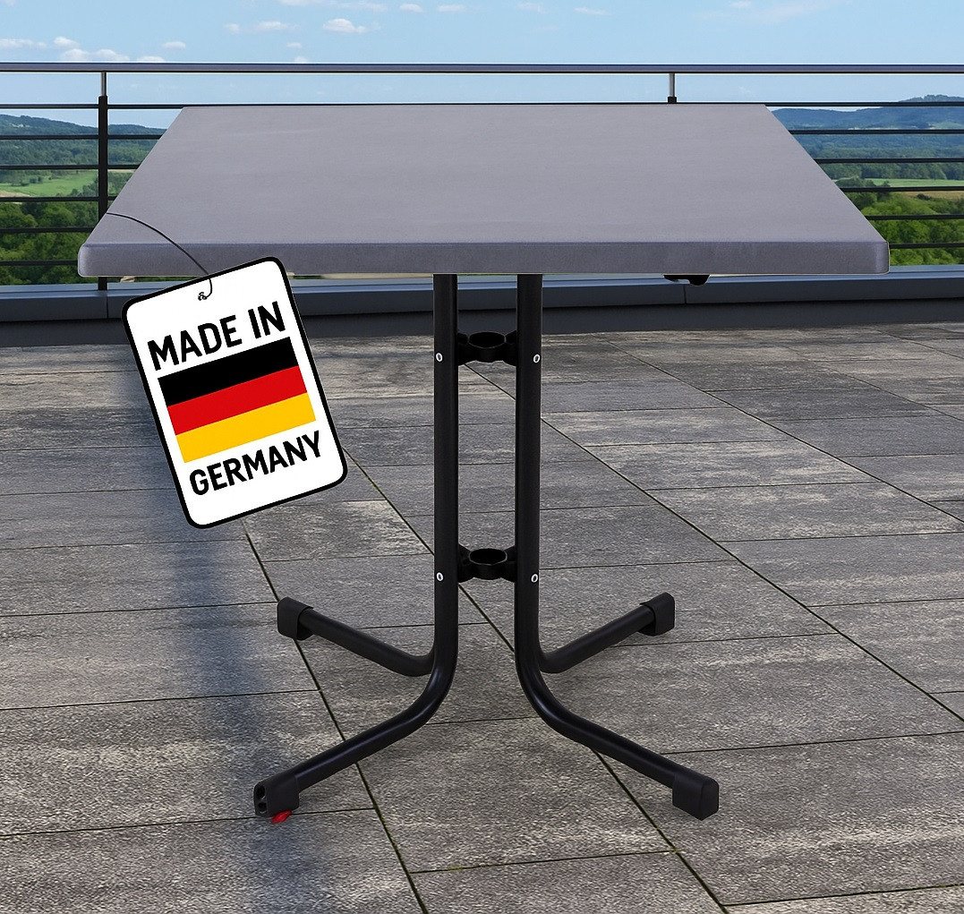 Gardissimo Gartentisch 70 x 70 cm Klapptisch Balkontisch wetterfest klappbar (Packung, 1 Tisch), Made in Germany klappbar wetterfest von Gardissimo