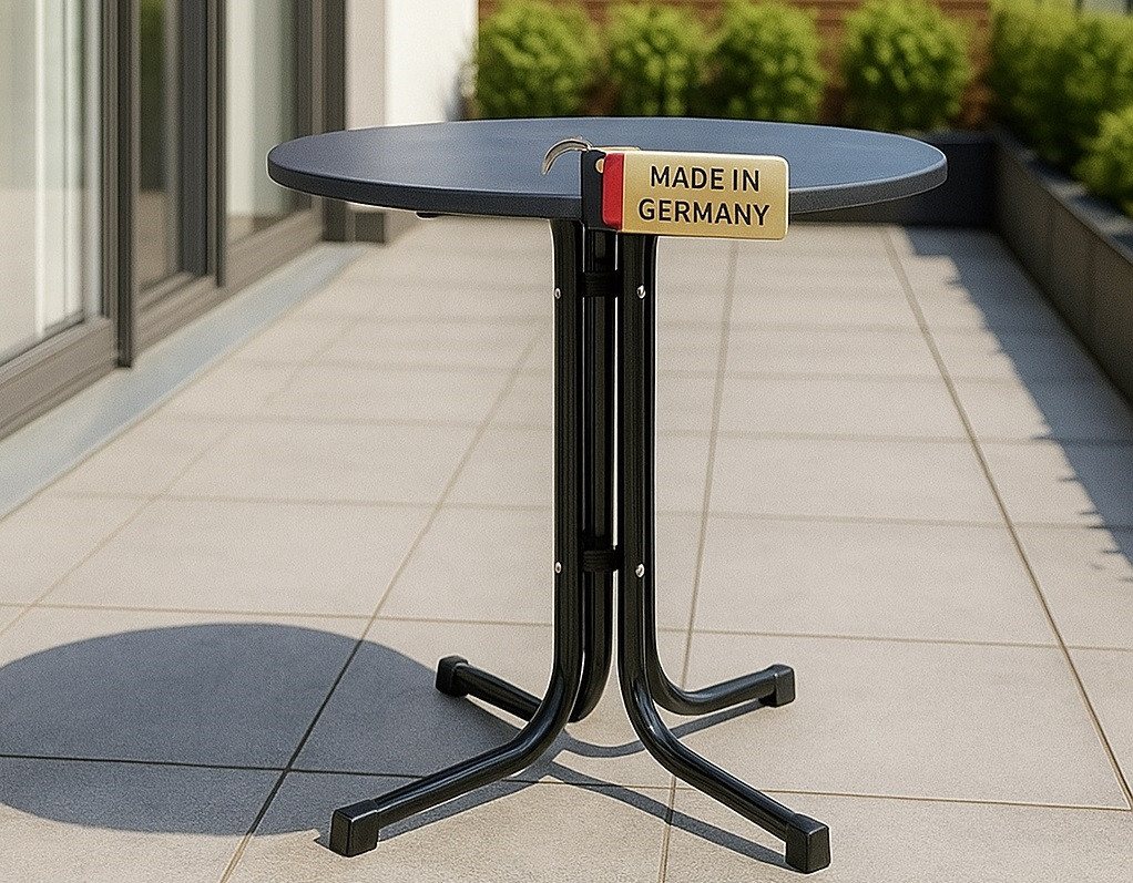 Gardissimo Gartentisch Deep 80 cm rund Klapptisch Balkontisch wetterfest klappbar (Packung, 1 Tisch), Made in Germany klappbar wetterfest von Gardissimo