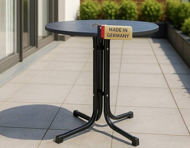 Gardissimo Gartentisch Deep 80 cm rund Klapptisch Balkontisch wetterfest klappbar (Packung, 1 Tisch), Made in Germany klappbar wetterfest von Gardissimo