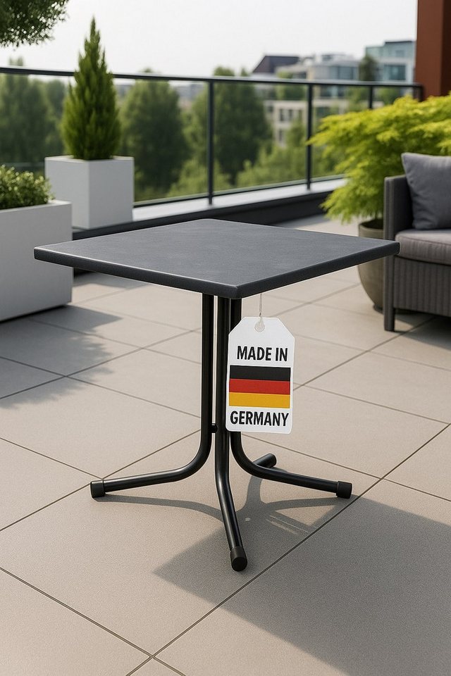 Gardissimo Gartentisch Deep 80 x 80 cm Klapptisch Balkontisch wetterfest klappbar (Packung, 1 Tisch), Made in Germany klappbar wetterfest von Gardissimo