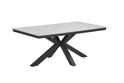 Gardissimo Gartentisch Esstisch Armati dunkel 180 x 100 cm rechteckig, Tisch Aluminium Nonwood Wetterfest Outdoor anthrazit pflegeleicht von Gardissimo