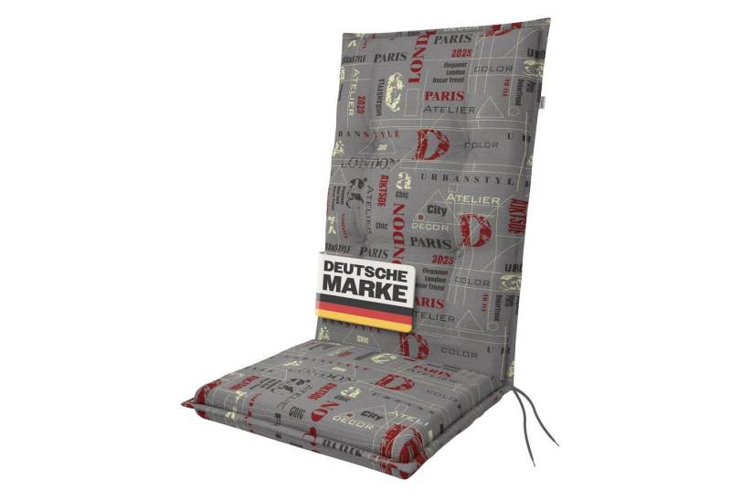 Gardissimo Hochlehnerauflage Hochlehnerauflage 1112 Gartenstuhl Auflagen Kissen Polster Hochlehner, (1 St., 1 Auflage), für Hochlehner-Stühle UV-beständig inkl. Bindebänder und Halteband von Gardissimo