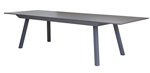 Gardissimo Luxus XXL Voll-Aluminium Ausziehtisch Estabulo anthrazit mit Synchronauszug, 216/297 x 100 cm von Gardissimo