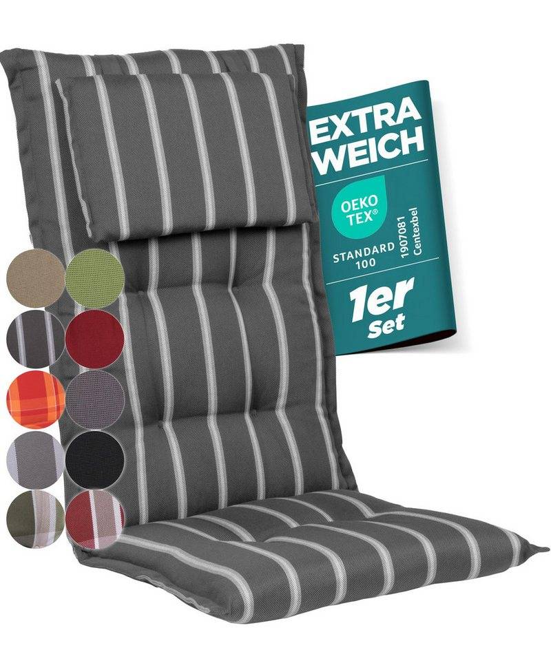 Gardisun Auflagekissen Gartenstuhlauflagen Polyacryl 8cm Dick, (1 St., 1 er Set), extra dicke Polsterung von Gardisun