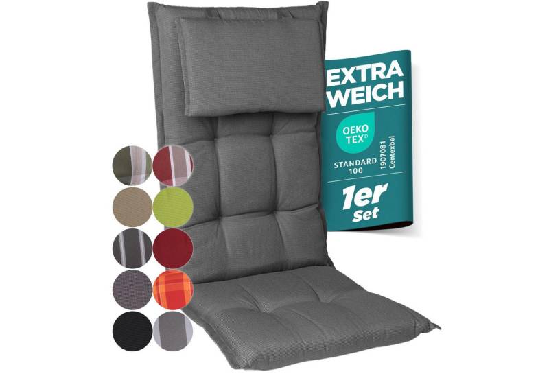 Gardisun Auflagekissen Gartenstuhlauflagen Polyacryl 8cm Dick, (1 St., 1 er Set), extra dicke Polsterung von Gardisun