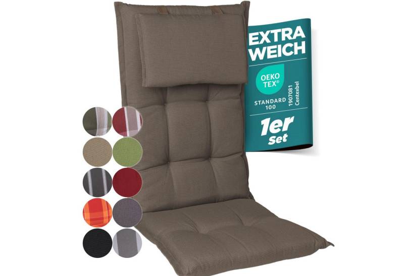 Gardisun Auflagekissen Gartenstuhlauflagen Polyacryl 8cm Dick, (1 St., 1 er Set), extra dicke Polsterung von Gardisun