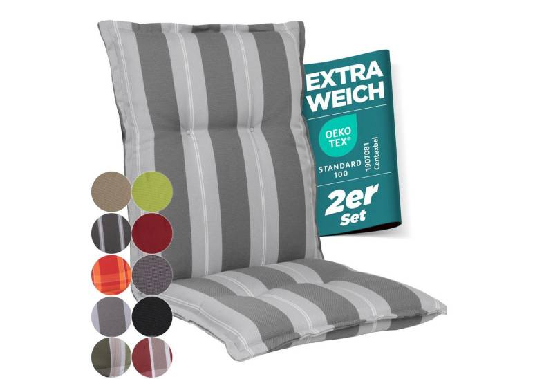 Gardisun Auflagekissen Gartenstuhlauflagen Polyacryl 8cm Dick, (2 St., 1 er Set), extra dicke Polsterung von Gardisun