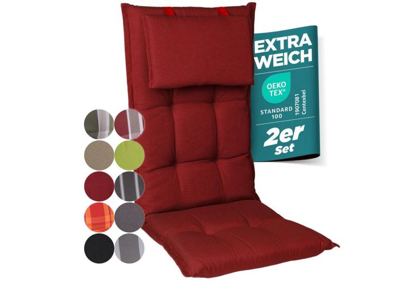 Gardisun Auflagekissen Gartenstuhlauflagen Polyacryl 8cm Dick, (2 St., 1 er Set), extra dicke Polsterung von Gardisun