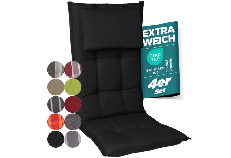 Gardisun Auflagekissen Gartenstuhlauflagen Polyacryl 8cm Dick, (4 St., 1 er Set), extra dicke Polsterung von Gardisun