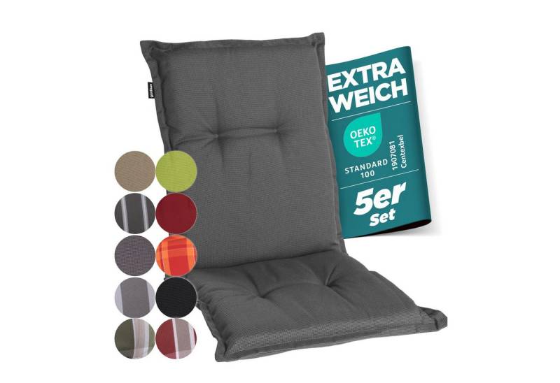 Gardisun Auflagekissen Gartenstuhlauflagen Polyacryl 8cm Dick, (5 St., 1 er Set), extra dicke Polsterung von Gardisun