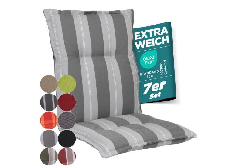 Gardisun Auflagekissen Gartenstuhlauflagen Polyacryl 8cm Dick, (7 St., 1 er Set), extra dicke Polsterung von Gardisun