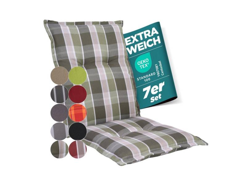 Gardisun Auflagekissen Gartenstuhlauflagen Polyacryl 8cm Dick, (7 St., 1 er Set), extra dicke Polsterung von Gardisun