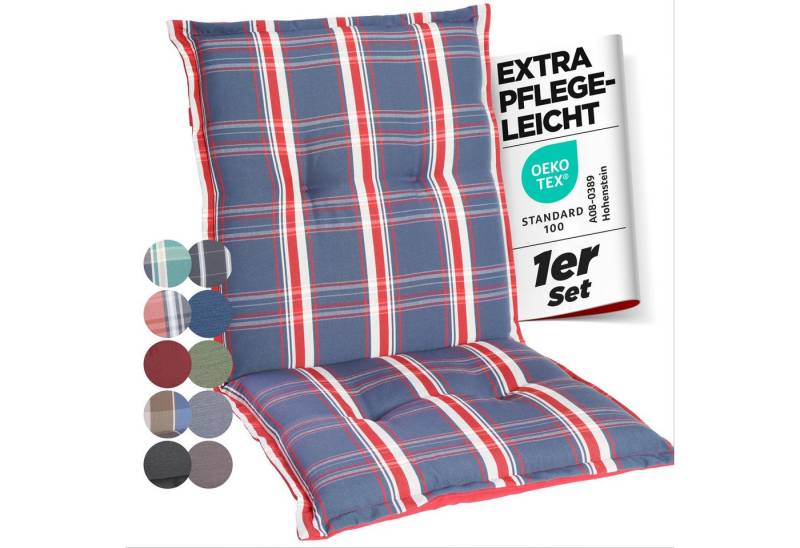 Gardisun Auflagekissen Gartenstuhlauflagen Polyester 6cm Dick, (1 St., 1 er Set), integriertes Kopfpolster von Gardisun