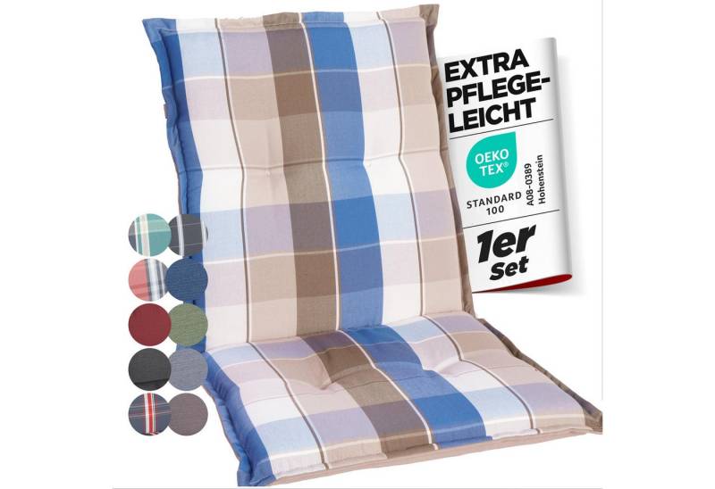 Gardisun Auflagekissen Gartenstuhlauflagen Polyester 6cm Dick, (1 St., 1 er Set), integriertes Kopfpolster von Gardisun