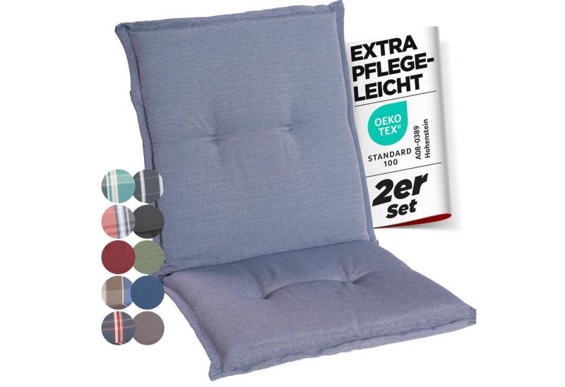 Gardisun Auflagekissen Gartenstuhlauflagen Polyester 6cm Dick, (2 St., 1 er Set), integriertes Kopfpolster von Gardisun