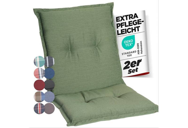 Gardisun Auflagekissen Gartenstuhlauflagen Polyester 6cm Dick, (2 St., 1 er Set), integriertes Kopfpolster von Gardisun