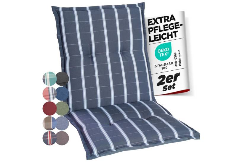 Gardisun Auflagekissen Gartenstuhlauflagen Polyester 6cm Dick, (2 St., 1 er Set), integriertes Kopfpolster von Gardisun