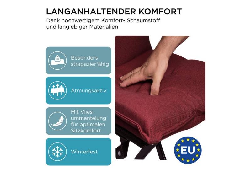 Gardisun Auflagekissen Gartenstuhlauflagen Polyester 6cm Dick, (3 St., 1 er Set), integriertes Kopfpolster von Gardisun