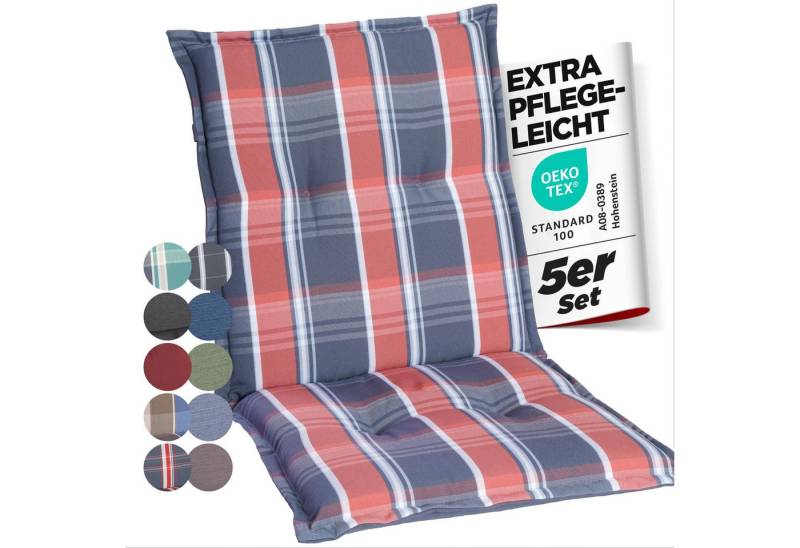 Gardisun Auflagekissen Gartenstuhlauflagen Polyester 6cm Dick, (5 St., 1 er Set), integriertes Kopfpolster von Gardisun