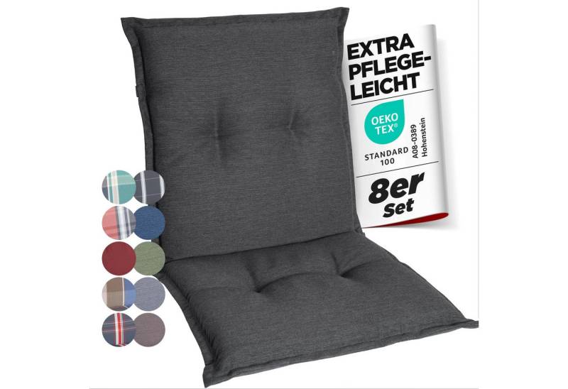Gardisun Auflagekissen Gartenstuhlauflagen Polyester 6cm Dick, (8 St., 1 er Set), integriertes Kopfpolster von Gardisun