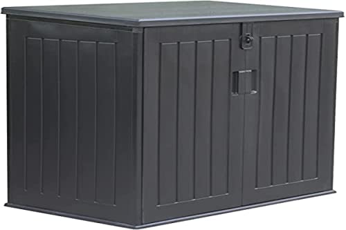 Gardiun Soften Gartenbox aus Kunstharz, 775 Liter, mit Gasdruckdämpfer, 116 x 71 x 109/112,5 cm, Schwarz von Gardiun