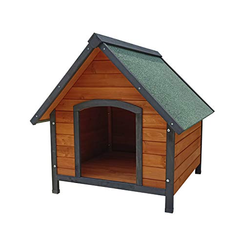 Gardiun Sweet Hundehütte aus Holz, 72 x 76 x 76 cm, mit 2 Wasserdach und asphaltischer Abdeckung von Gardiun