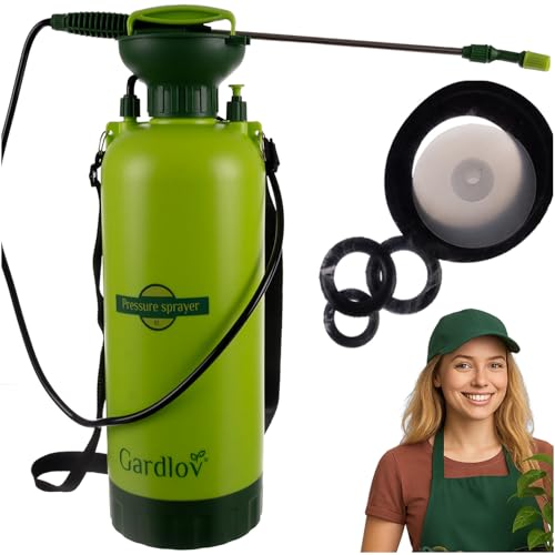 Gardlov Drucksprüher 8L mit Schultergurt 140 cm Sprühflasche zum Garten - sprühflasche Pflanzen 40 cm Lange Lanze und 100 cm Flexibler Schlauch robustem Behälter 25430 von Gardlov