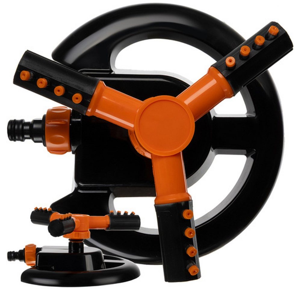 Gardlov Kreisregner 3-Arm-Rotationsregner Rasensprenger, für Flächen bis 300 m², (Spar-Set, 1-St., drehbar), Robuster Standfuß aus widerstandsfähigem ABS und Gummi von Gardlov