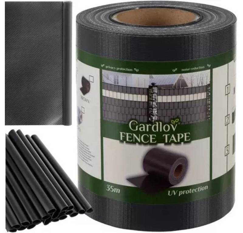 Gardlov Sichtschutzstreifen Sichtschutzstreifen Zaunstreifen Rolle 35m PVC mit Clips, (Sichtschutzzaunelement Set, 35m Zaunelement mit Clips) von Gardlov
