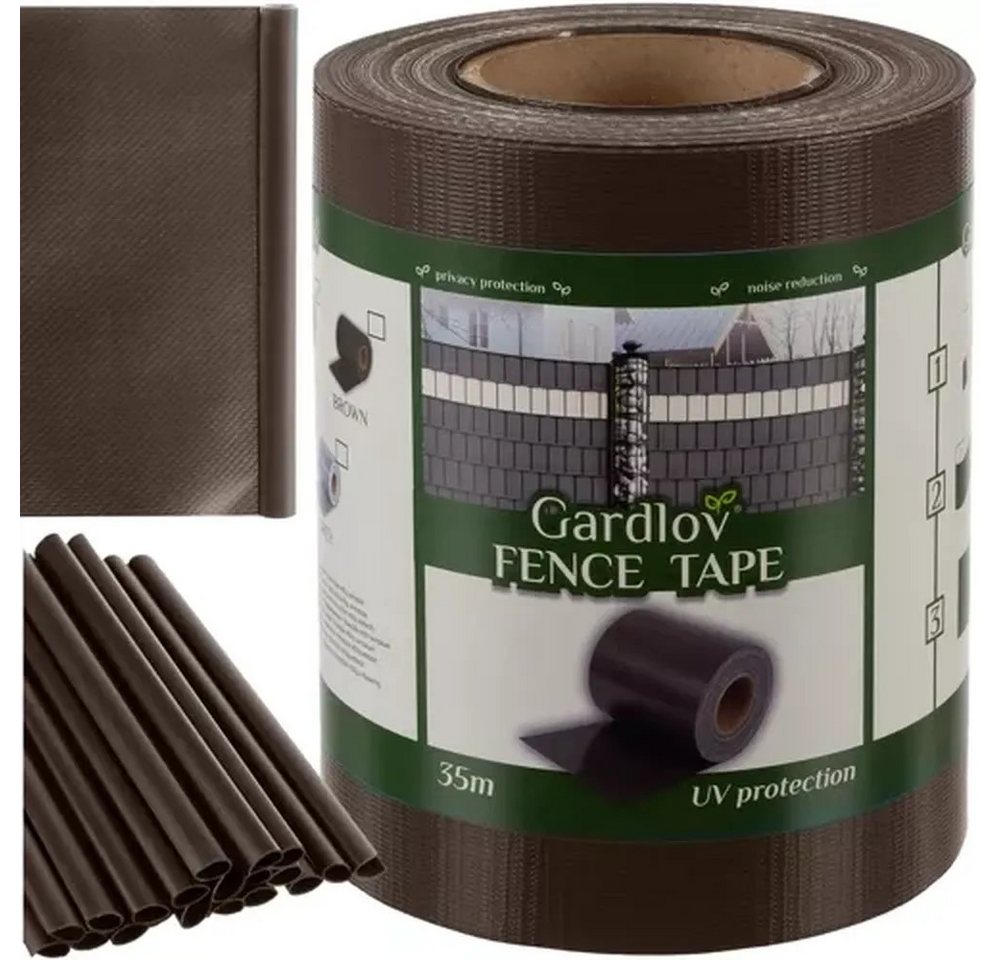 Gardlov Sichtschutzstreifen Zaunband Zaunpanele Clips, (Spar-Set, 1-St., 19cmx35m 450g/m2), Ideal für Paneelzäune, Müllboxen, Balkone oder Terrassen von Gardlov