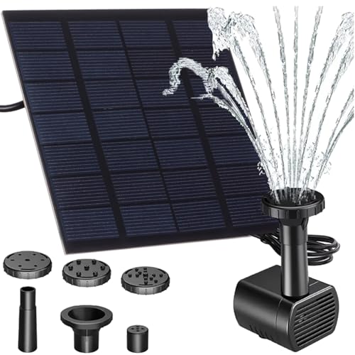 Solarbrunnen für Gartenteich & 3m Kabel 4 Sprühdüsen - eingebauter Filter - Austauschbaren Düsen und Integriertem Filter für Dekorative Wasserspiele 25184 Solarbrunnen für Gartenteich & 3m Kabel 4 Sprühdüsen - eingebauter Filter - Austauschbaren Düsen und Integriertem Filter für Dekorative Wasserspiele 25184 von Gardlov