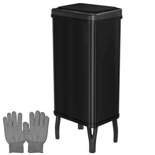 Gardtech 60 Liter Mülleimer Küche mit Sensor - Abfalleimer mit Bewegungssensor - Klemmring für Müllbeutel - Leises Öffnen und Schließen - Montage Erforderlich Schwarz von Gardtech
