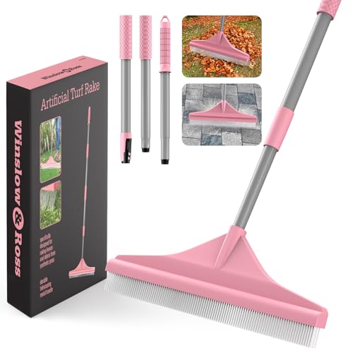 Kunstrasenbürste mit Teleskopstiel aus Stahl, 82 bis 140 cm, Rasenharke Kunstrasenbürste, Teppichrechen zum Entfernen von Kunstrasen, Teppichen, Rasenblättern und Schmutz, Rosa Kunstrasenbürste mit Teleskopstiel aus Stahl, 82 bis 140 cm, Rasenharke Kunstrasenbürste, Teppichrechen zum Entfernen von Kunstrasen, Teppichen, Rasenblättern und Schmutz, Rosa von Gardtech