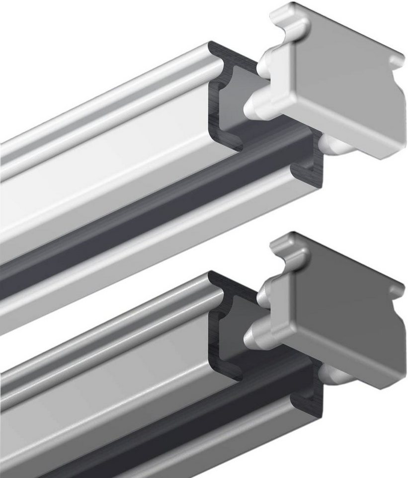 Gardinenschiene eckige Schleuderschiene, Garduna, 1-läufig, gebohrt, Aluminium von Garduna