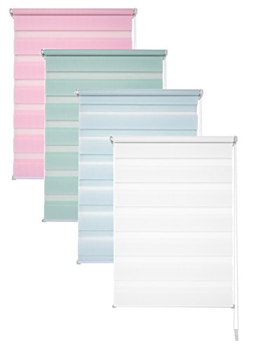 Garduna Doppelrollo - 120 x 150 cm Weiß - Duo-Fenster-Rollo mit Klemmträger/Klemmfix ohne Bohren von Garduna