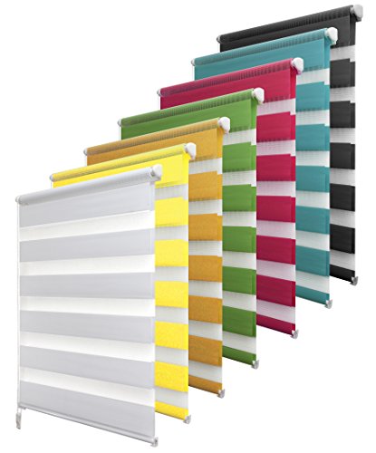 Garduna Doppelrollo Klemmfix ohne Bohren - 120 x 150 cm Weiß - Duo-Fenster-Rollo mit Klemmträger von Garduna