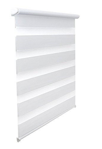 Garduna Duo-Doppel-Rollo - Smartfix - Klemmfix - ohne Bohren/Weiss 45/60 / 70/80 / 90/100 cm breit - Sichtschutz - lichtdurchlässig (80x210cm für Türen) von Garduna