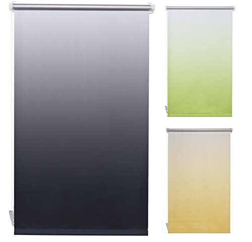 Garduna Flow Thermo-Rollo Verdunkelung + Klemmfix ohne Bohren + 45 x 150 cm *anthrazit mit Farbverlauf* + weitere Farben und Größen von Garduna
