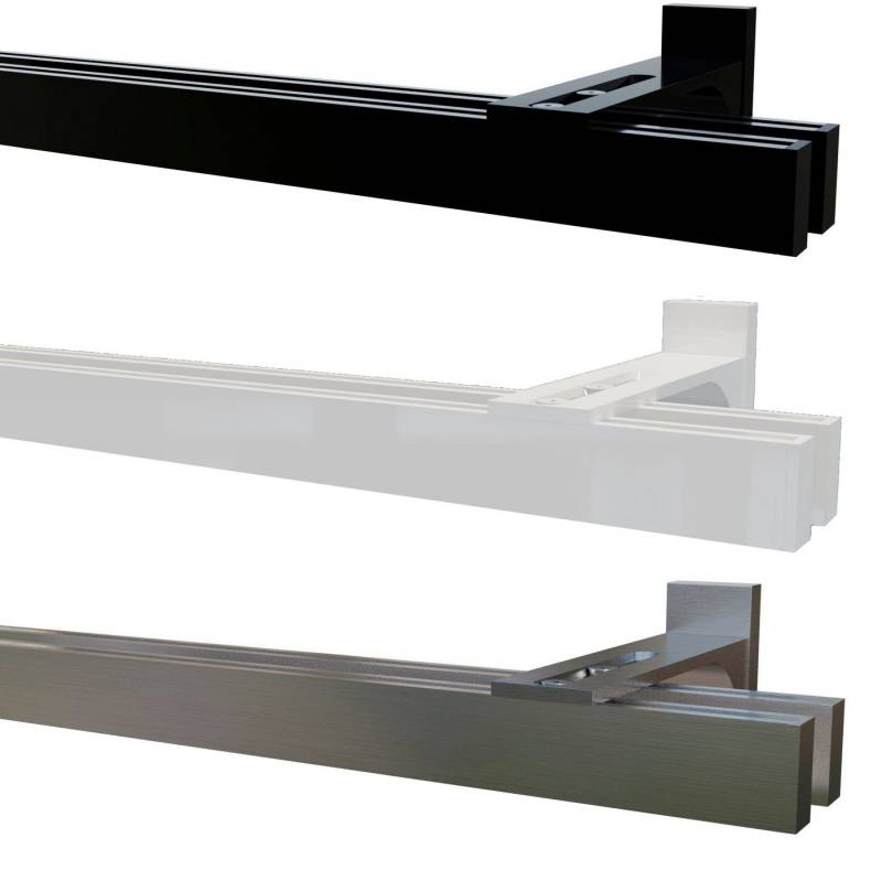 Garduna Gardinenstange 2-Lauf Hochkant System 14x34mm Innenlauf 6mm, kürzbar, variabel in Laufabstand, 6mm Laufkanal, schliche Eleganz von Garduna